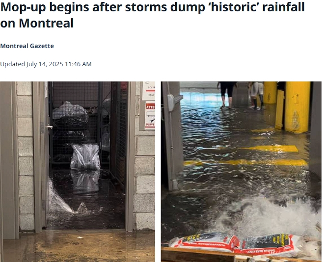 蒙特利尔遭遇历史性暴雨！居民绝望：房子一文不值！