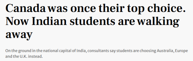 不爱加拿大了! 印度留学生”大规模消失”, 已有新目标!