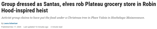 加拿大圣诞老人带着40个精灵疯狂洗劫Metro超市! 全网却在叫好