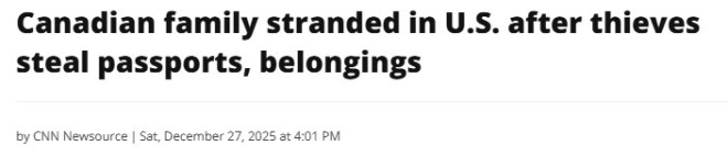 加拿大华人一家美国度假，吃顿饭车被砸，护照全没，回不了家