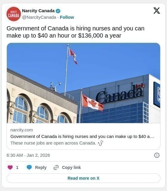 加国政府多地招聘护士 年薪超13万